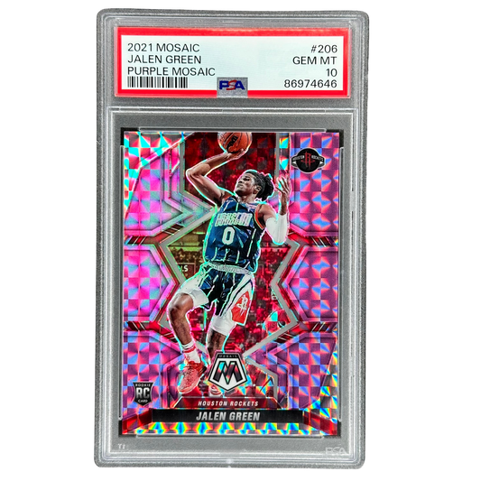 Jalen Green 2021 Mosaic Purple RC Rookie Card 35/49 PSA 10 #206