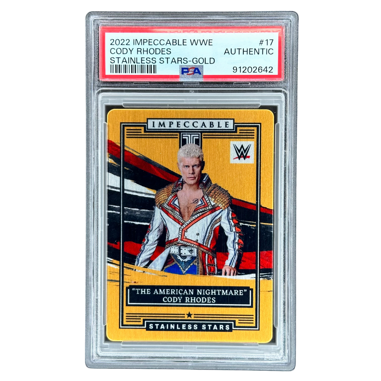 Cody Rhodes 2022 Impeccable Stainless Stars Gold 4/10 PSA Authentic #17