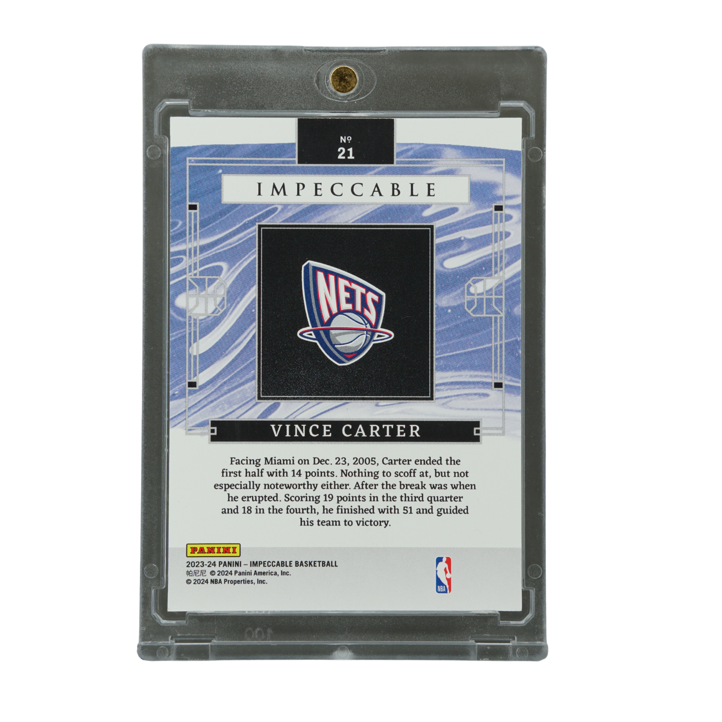 Vince Carter 2023 Impeccable 30/51 #21