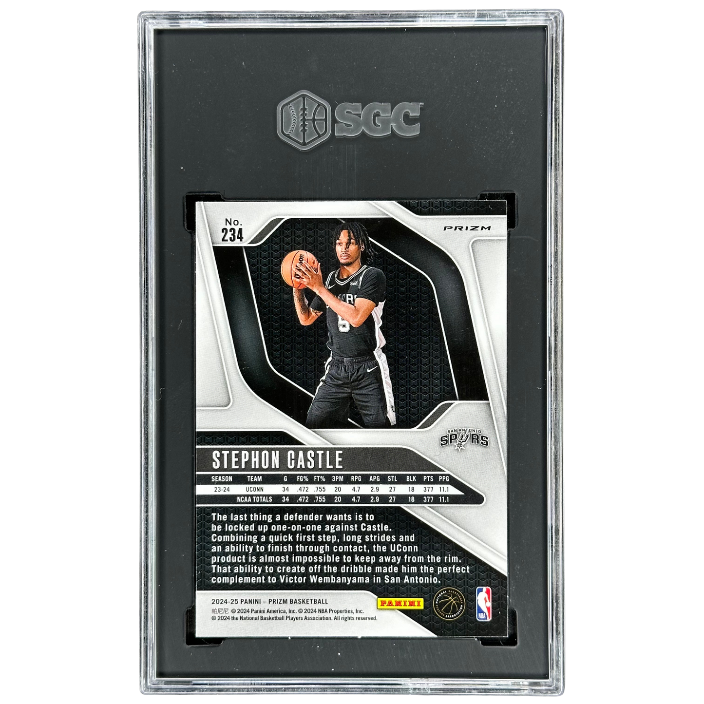 Stephon Castle 2024 Prizm Ice RC Rookie Card SGC 10 #234