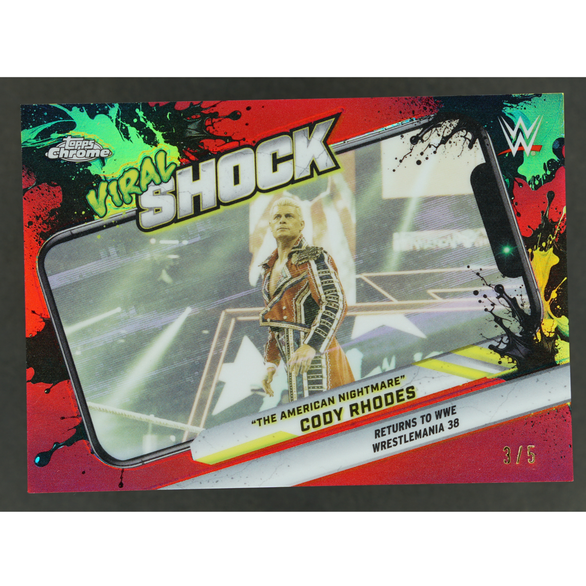 "The American Nightmare" Cody Rhodes 2026 Chrome Viral Shock Red 3/5 #VIR-3