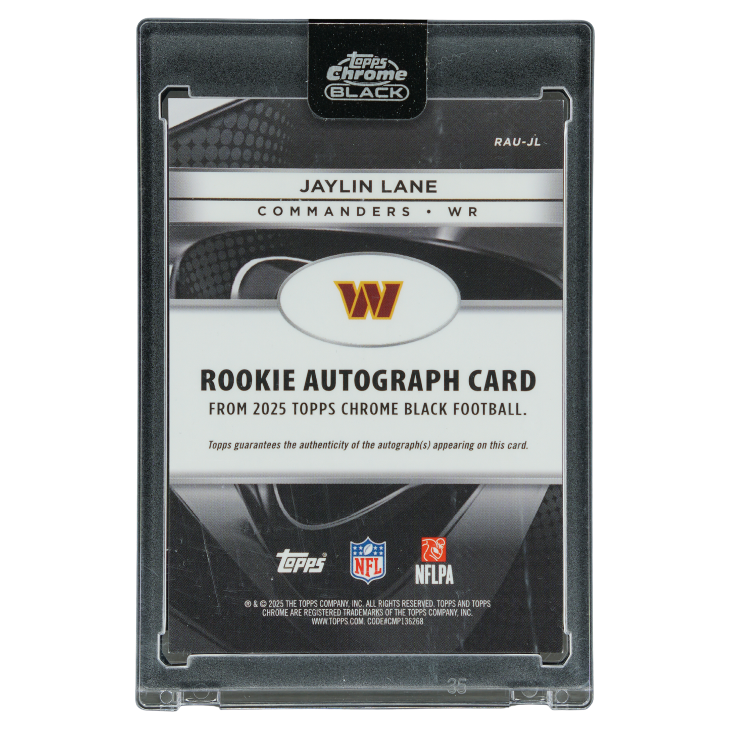 Jaylin Lane 2025 Chrome Black RC Auto 99/99 #RAU-JL