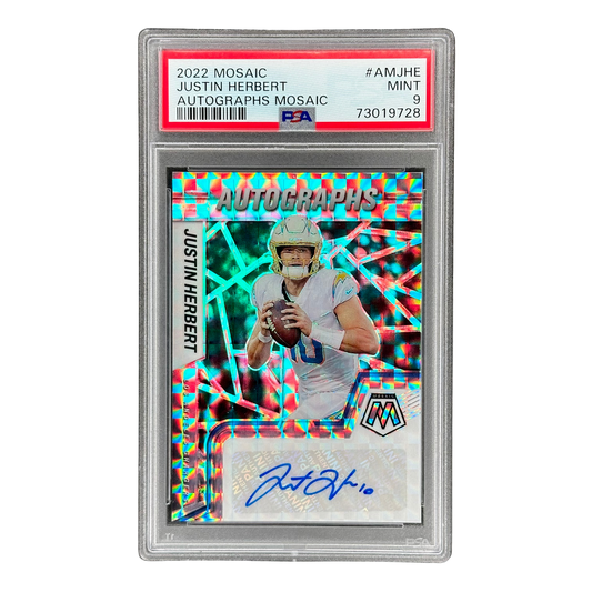 Justin Herbert 2022 Mosaic Autographs PSA 9 #AMJHE