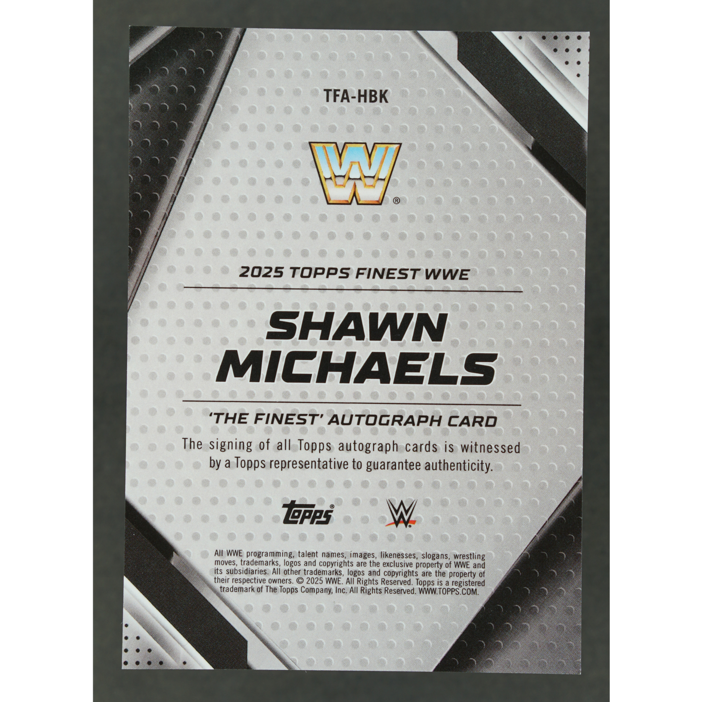 Shawn Michaels 2025 Finest The Finest Auto 13/75 #TFA-HBK