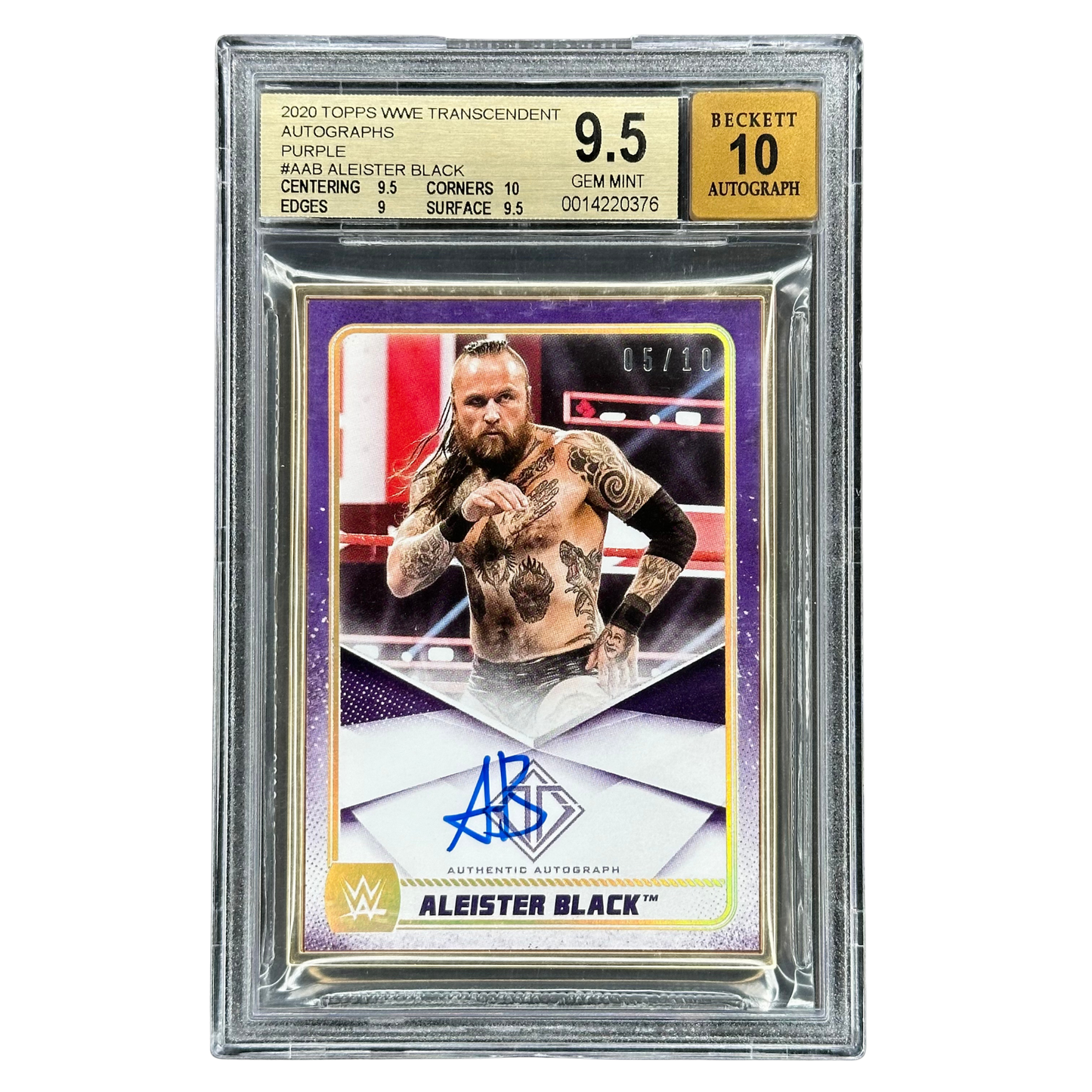 Aleister Black 2020 Topps Transcendent Auto Purple 5/10 BGS 9.5 #AAB