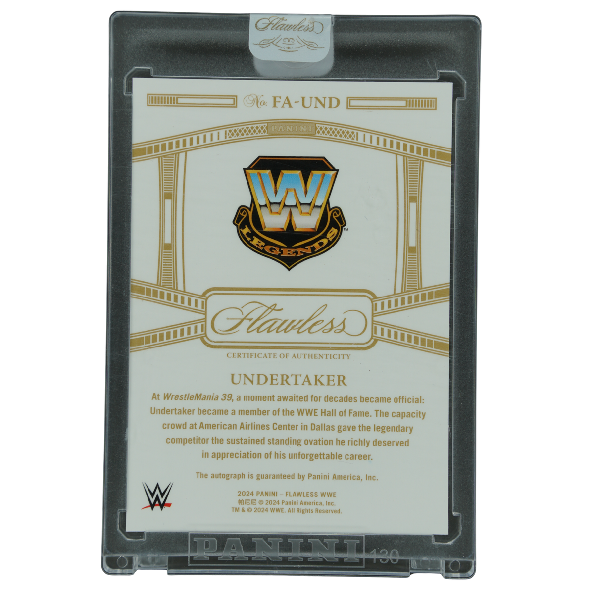 Undertaker 2024 Flawless Achievements Auto 12/25 #FA-UND
