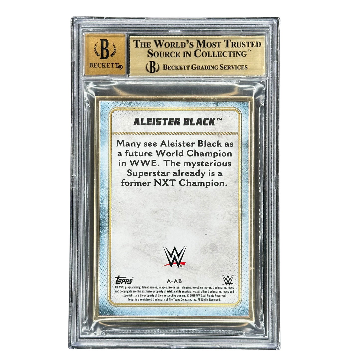 Aleister Black 2020 Topps Transcendent Auto Purple 5/10 BGS 9.5 #AAB
