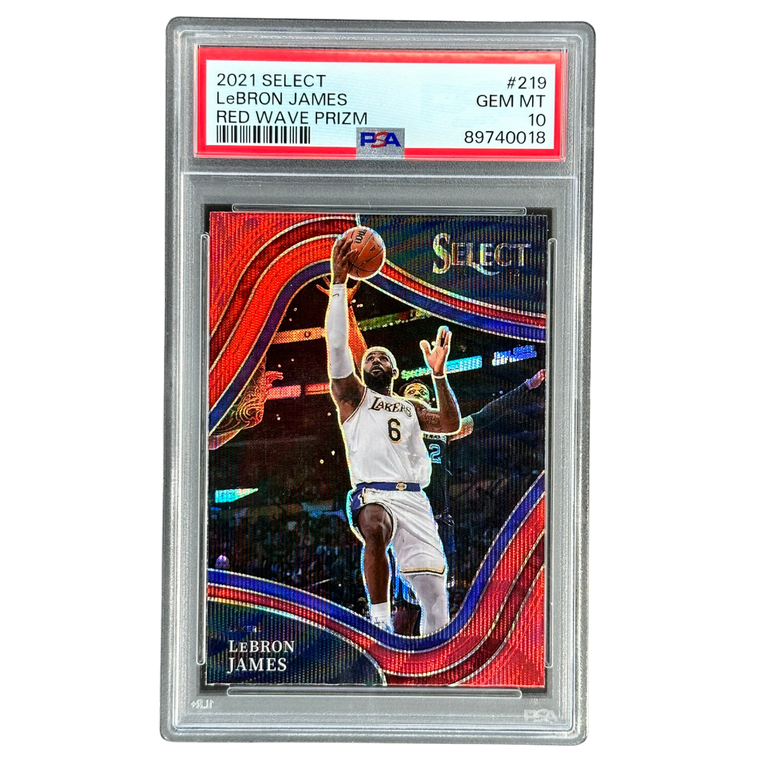 Lebron James 2021 Select Courtside Red Wave Prizm PSA 10 #219