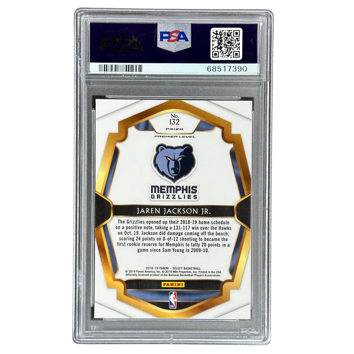 Jaren Jackson 2018 Select Silver Rookie Card PSA 9 #132