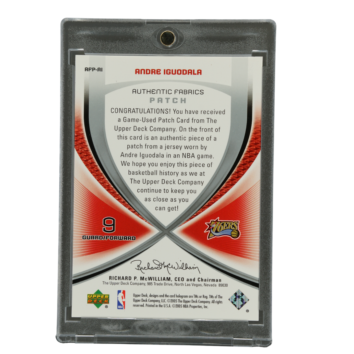 Andre Iguodala 2005 SP Authentic Fabrics Patch 30/75 #AFP-AI