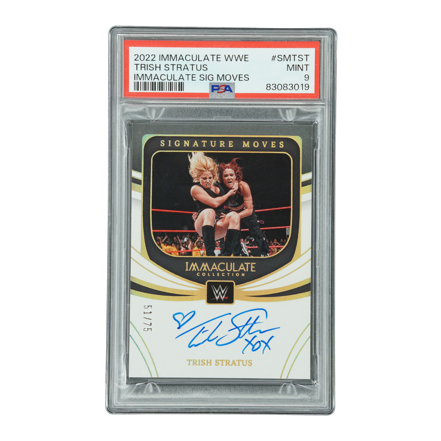 Trish Stratus 2022 Immaculate Signature Moves Auto 51/75 PSA 9 #SM-TST