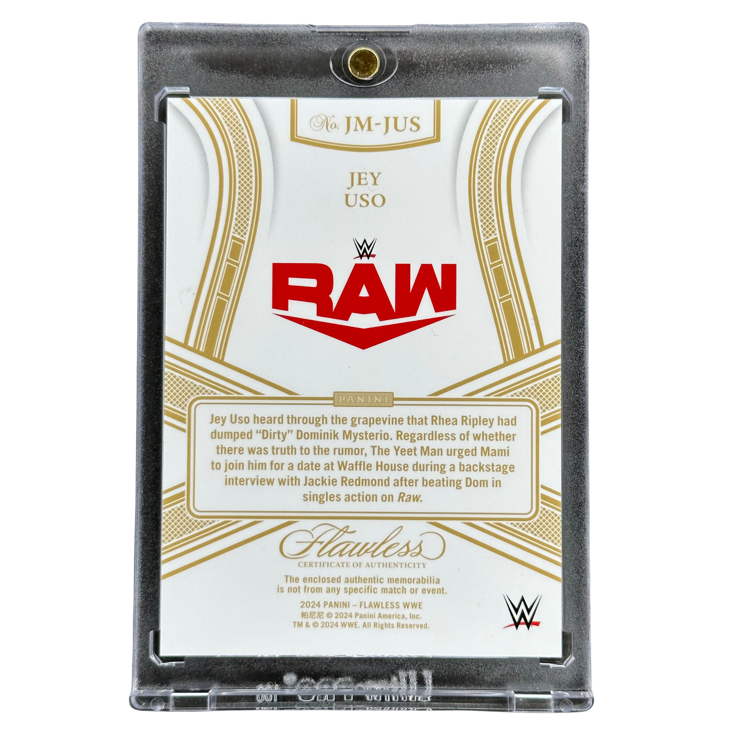 Jey Uso 2024 Flawless Memorabilia 11/15 #JM-JUS