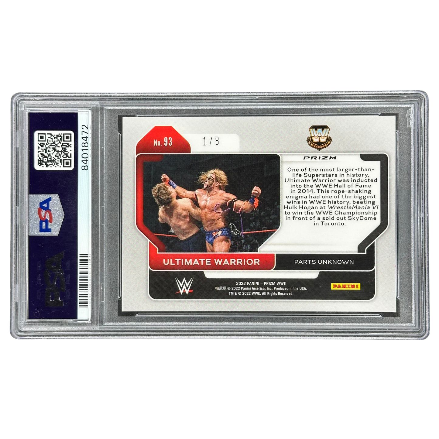 Ultimate Warrior 2022 Prizm Lucky Envelopes 1/8 PSA 10 #93