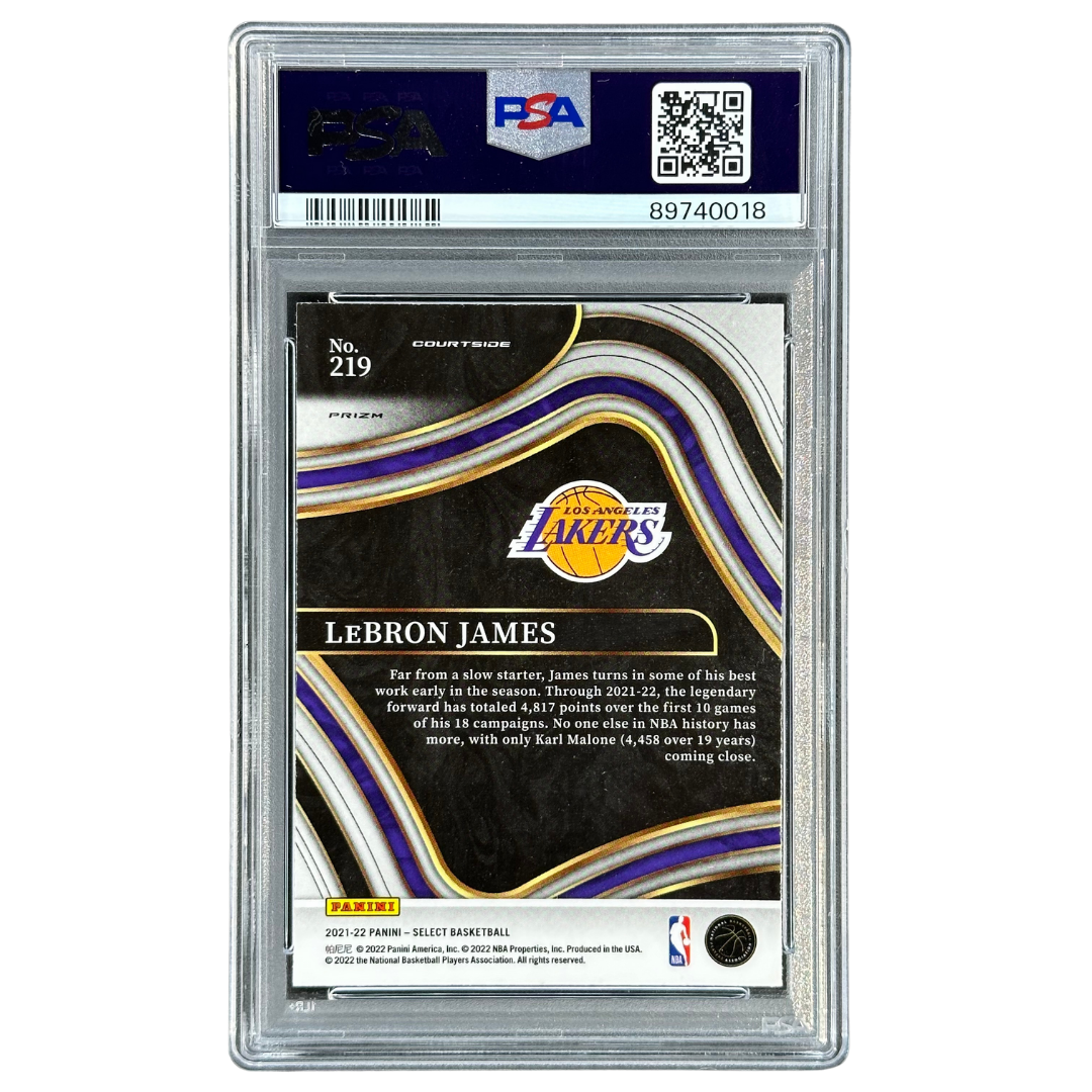 Lebron James 2021 Select Courtside Red Wave Prizm PSA 10 #219