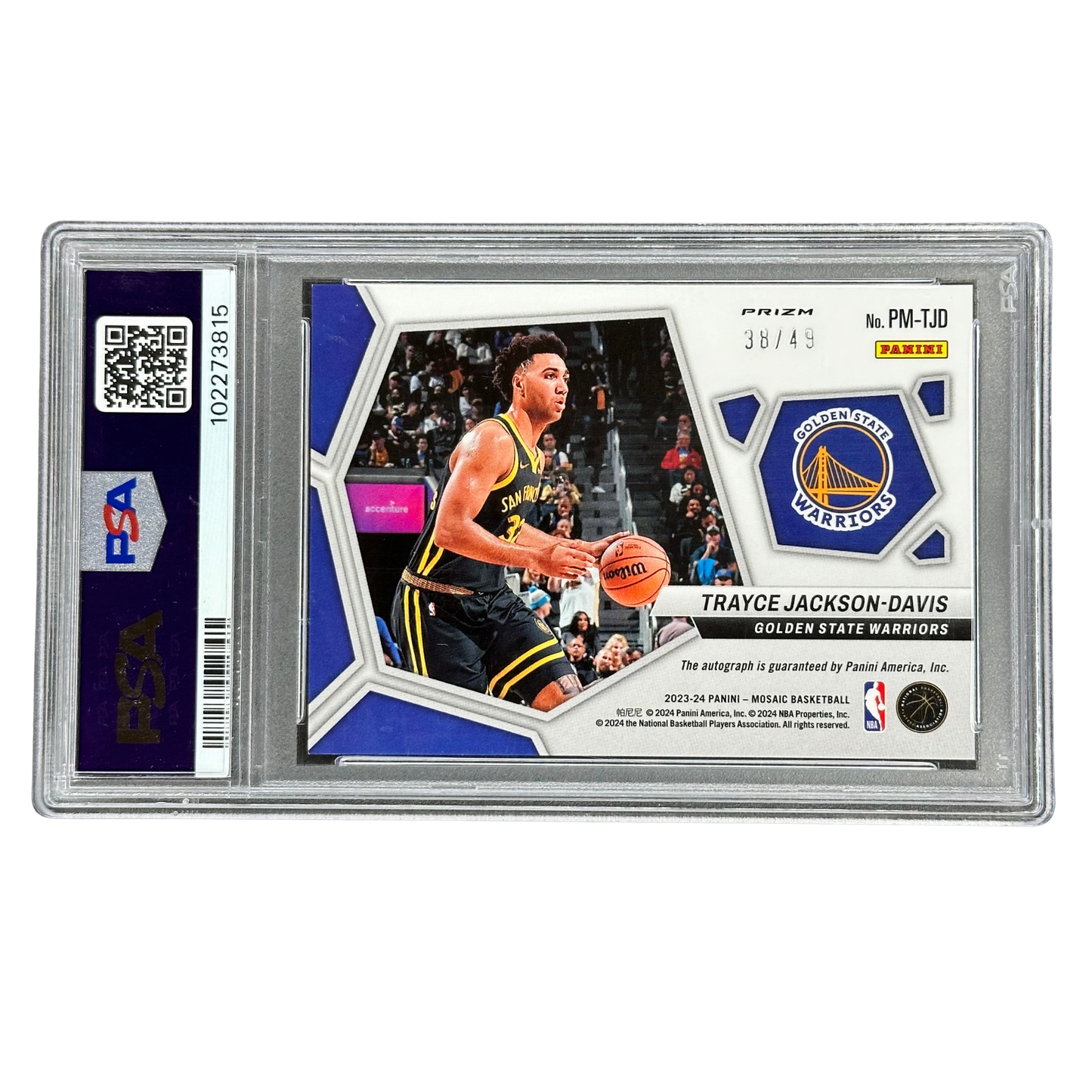 Trayce Jackson-Davis 2023 Mosaic Picrographs Auto RC Rookie Card PSA 9 #PMTJD