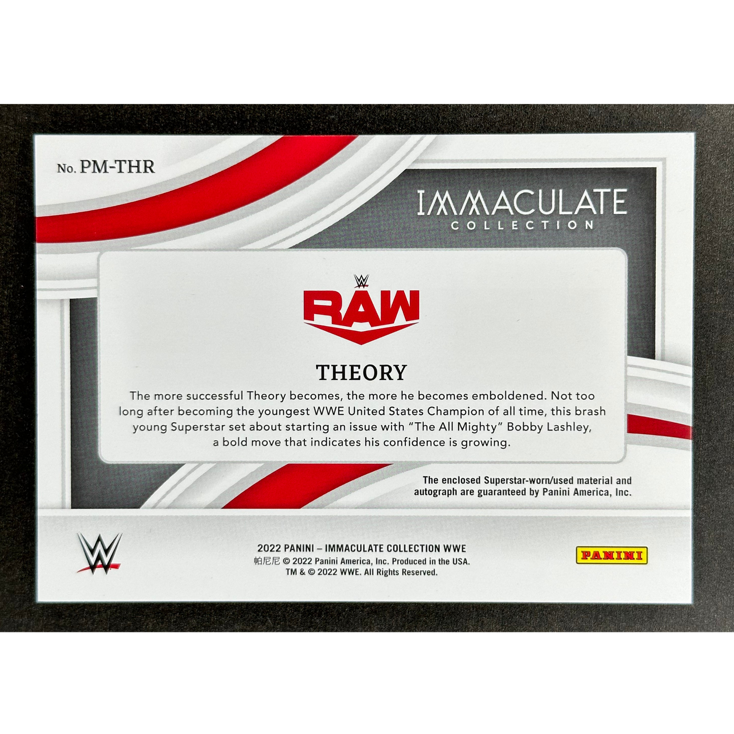 Austin Theory 2022 Immaculate Memorabilia Auto 5/99 #PM-THR