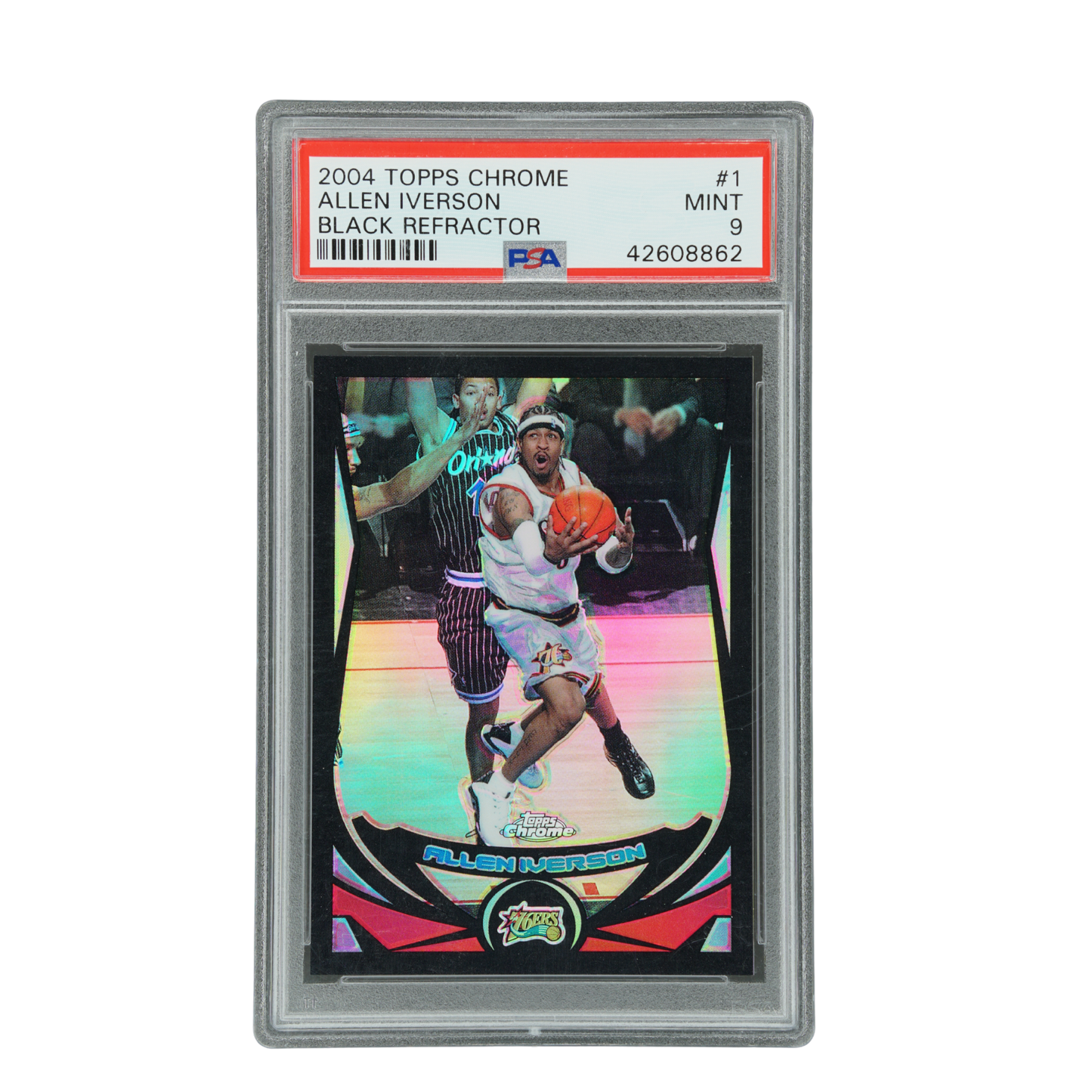 Allen Iverson 2004 Chrome Black Refractor 345/500 PSA 9 #1