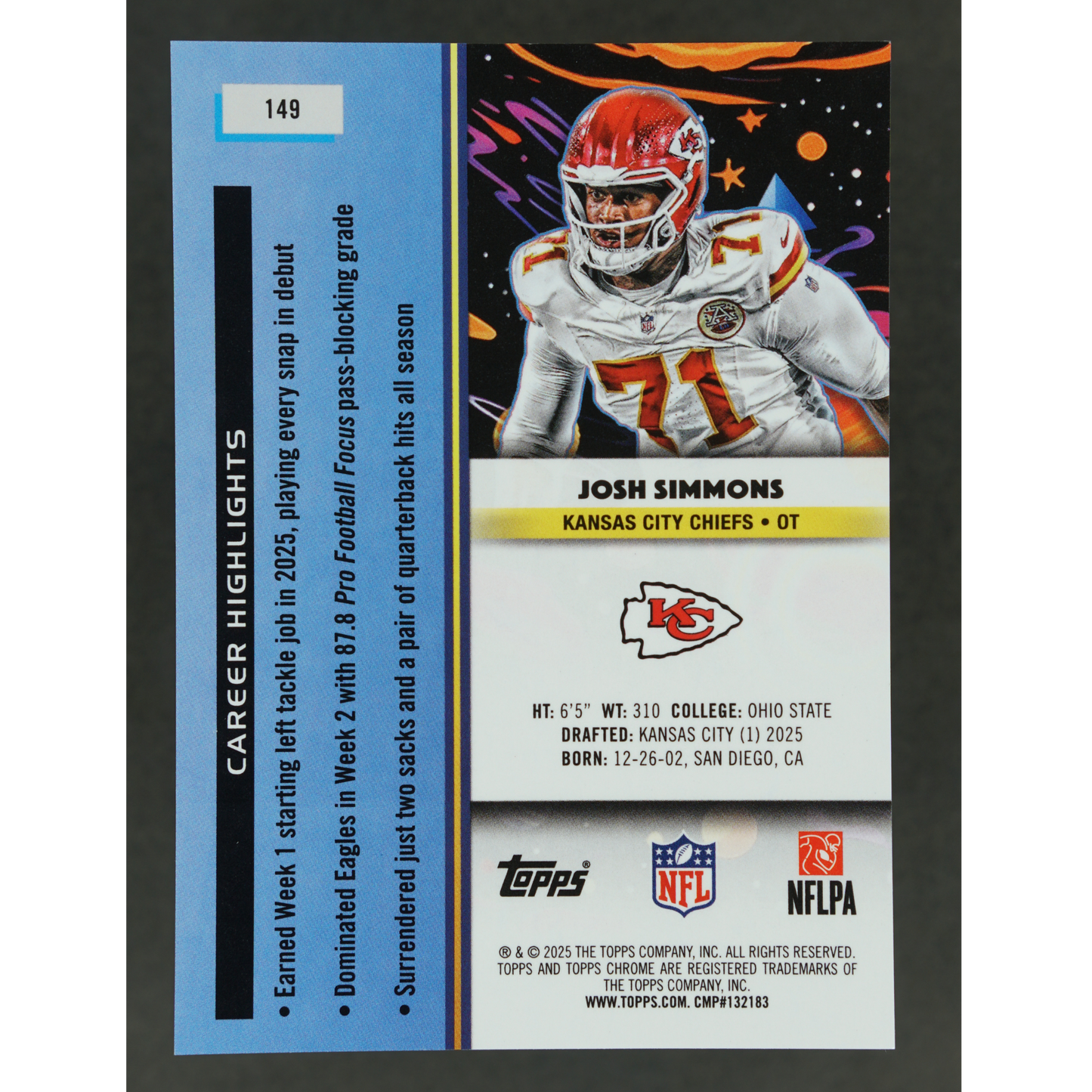 Josh Simmons 2025 Cosmic RC 2/25 #149