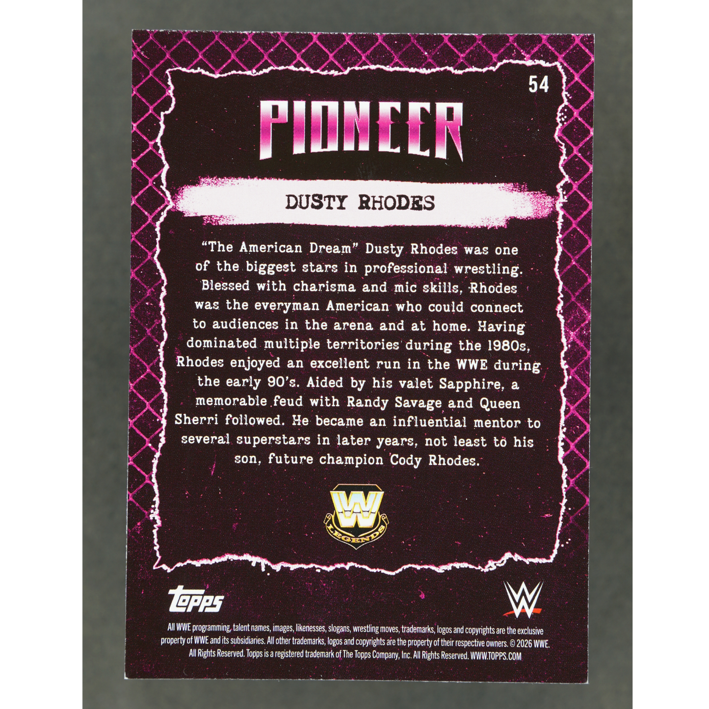 Dusty Rhodes 2026 WWE Decades Pioneer 32/75 #54