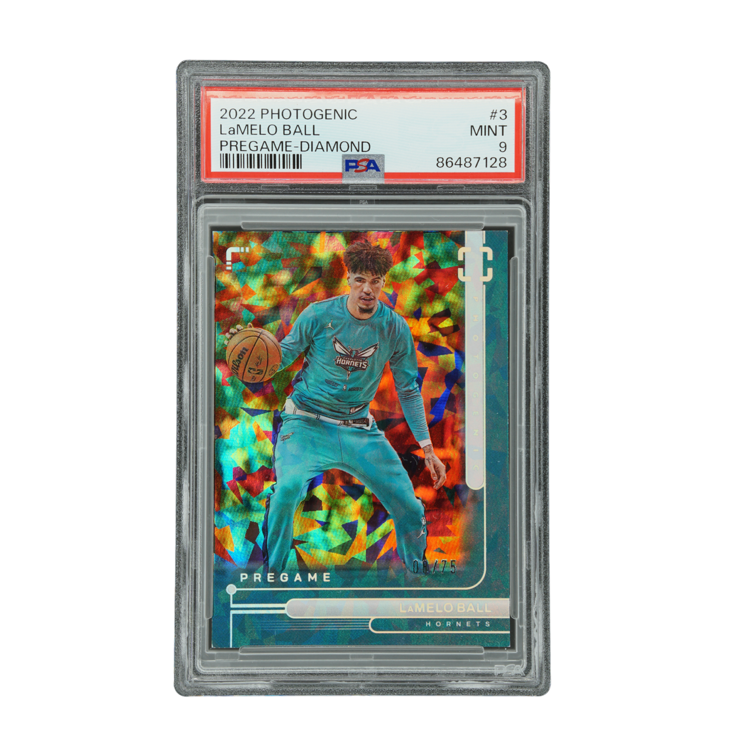 Lamelo Ball 2022 Photogenic Pregame-Diamond 8/75 PSA 9 #3