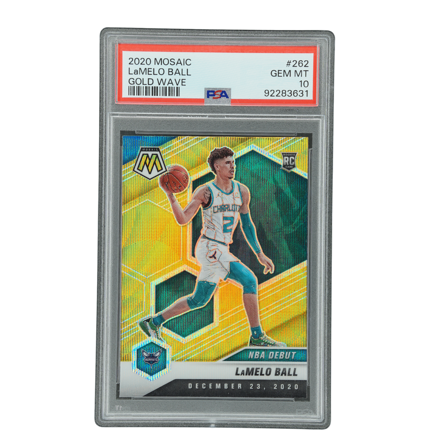 Lamelo Ball 2020 Mosaic NBA Debut Gold Wave RC PSA 10 #262