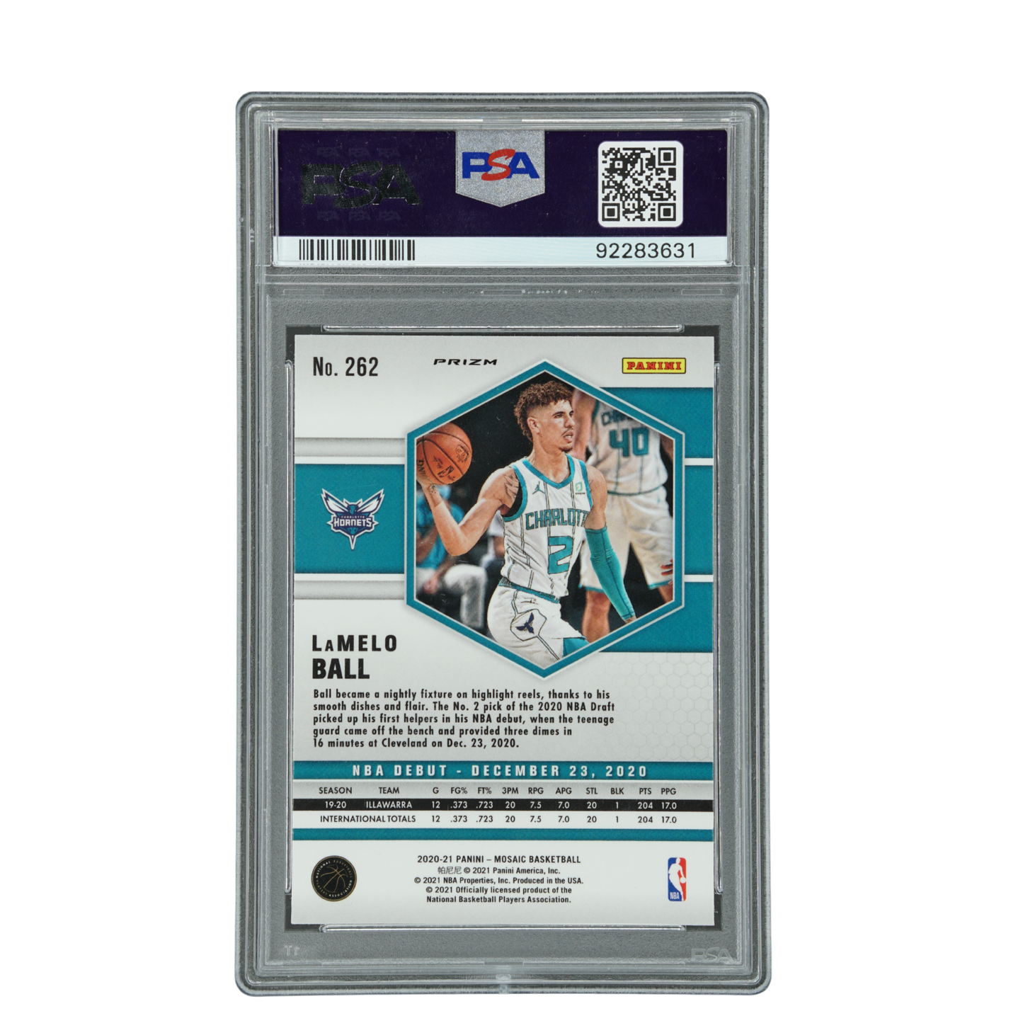 Lamelo Ball 2020 Mosaic NBA Debut Gold Wave RC PSA 10 #262