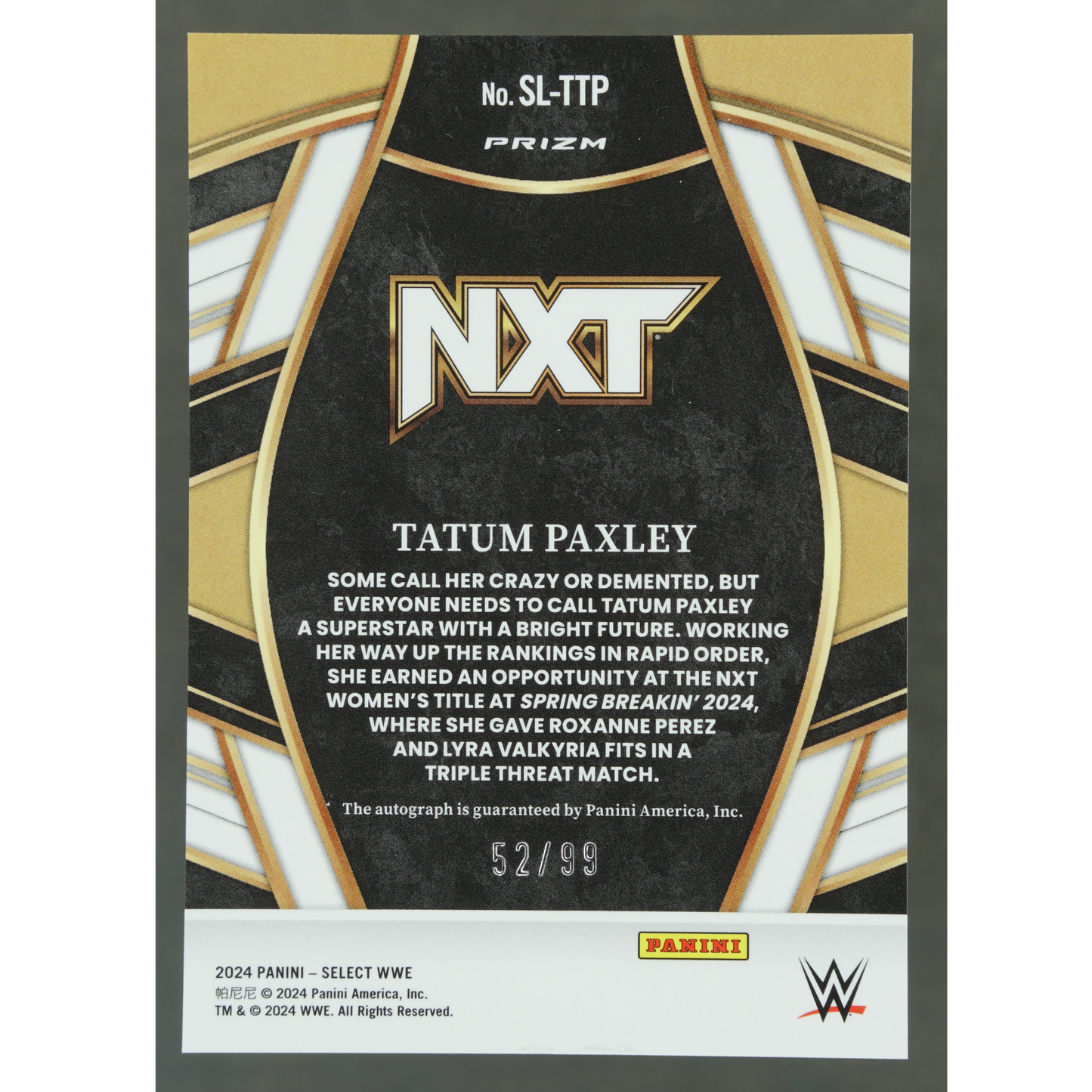 Tatum Paxley 2024 Select Auto 52/99 #SL-TTP