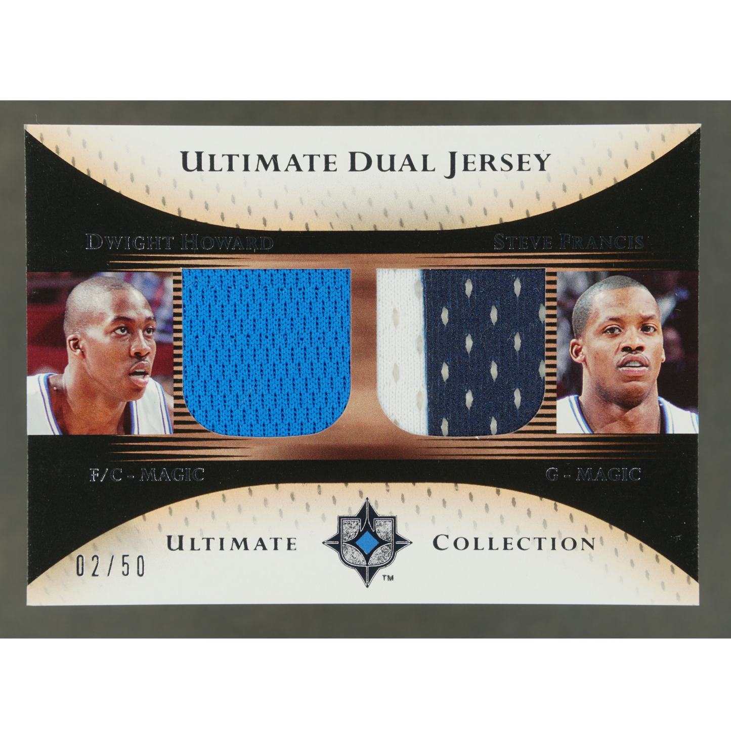 Dwight Howard und Steve Francis 2005 Ultimate Collection Dual Jersey 2/50 #DJ-HF