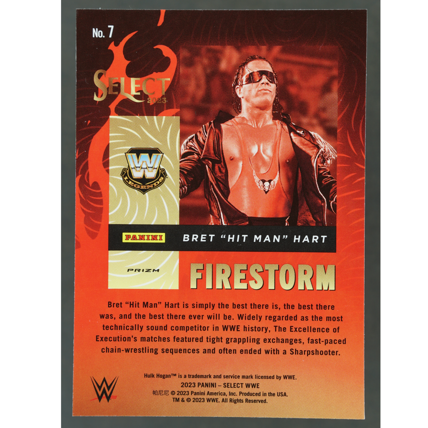 Bret "Hit Man" Hart 2023 Select Firestorm #7