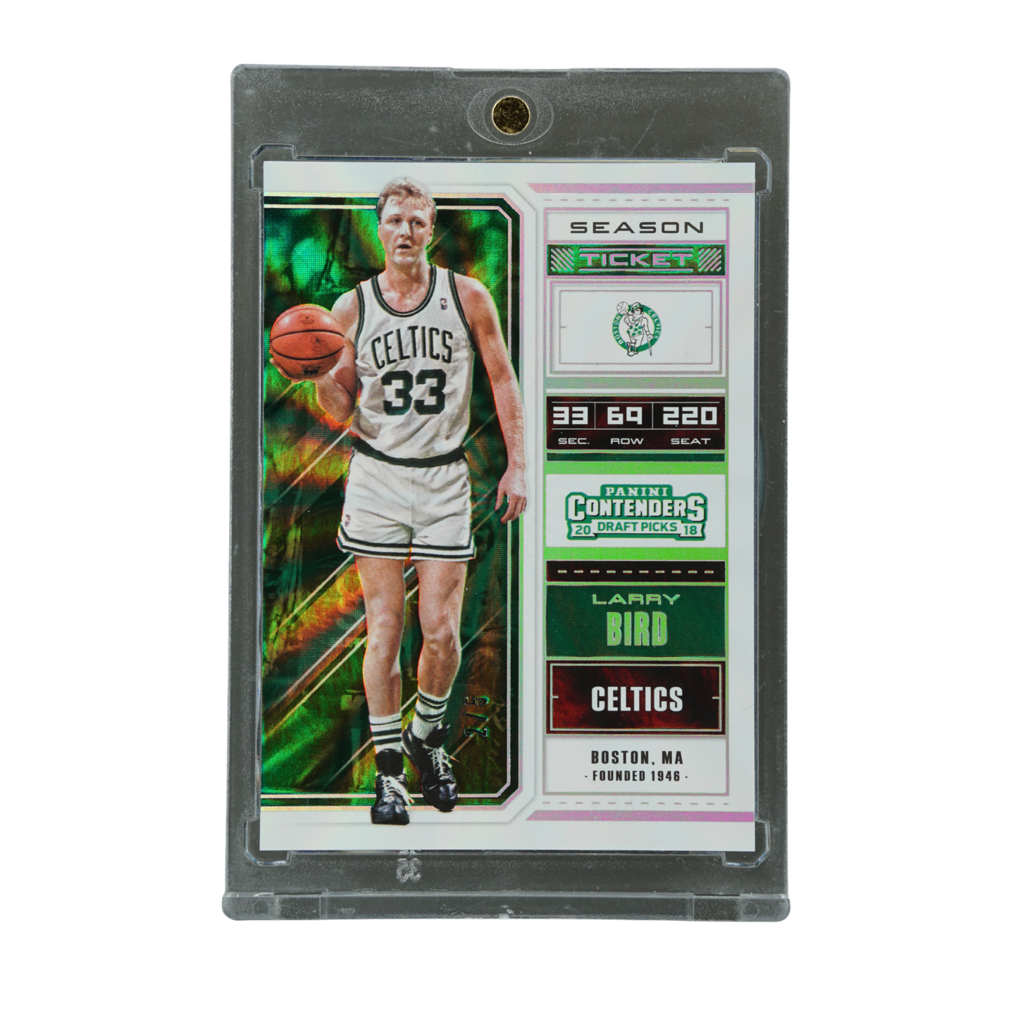 Larry Bird 2018 Contenders Draft Picks Season Ticket 2/5 #39