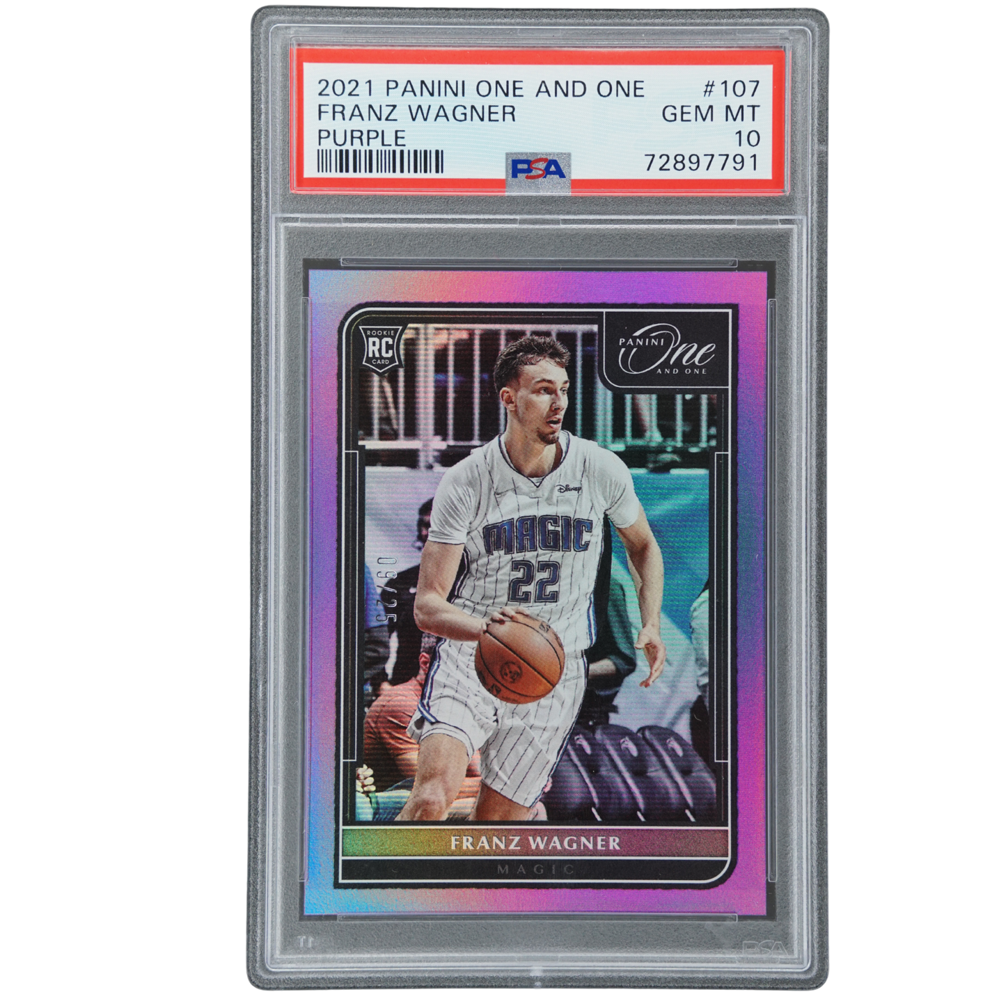 Franz Wagner 2021 One and One Purple RC 9/25 PSA 10 #107