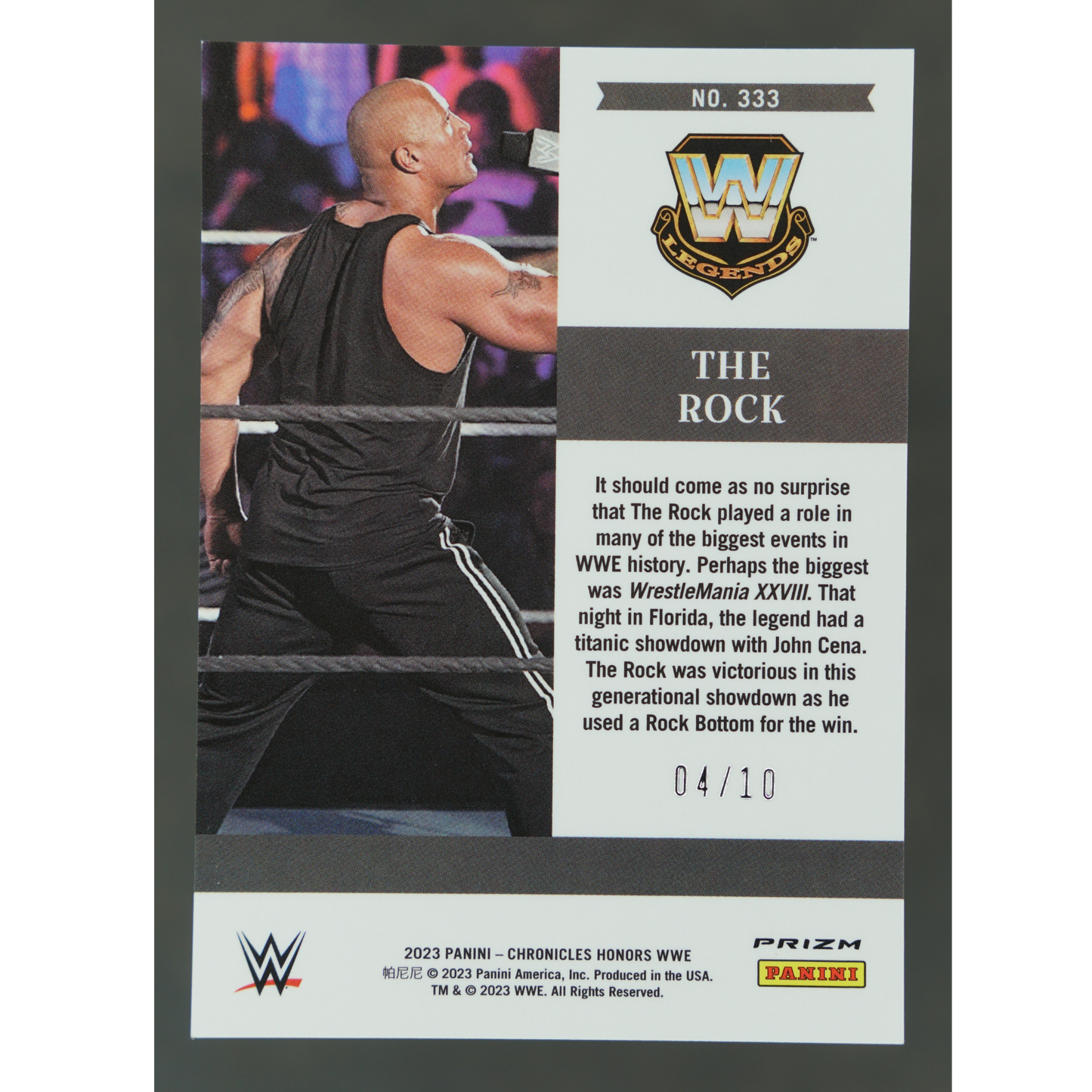 The Rock 2023 Chronicles Honors Gold 4/10 #333