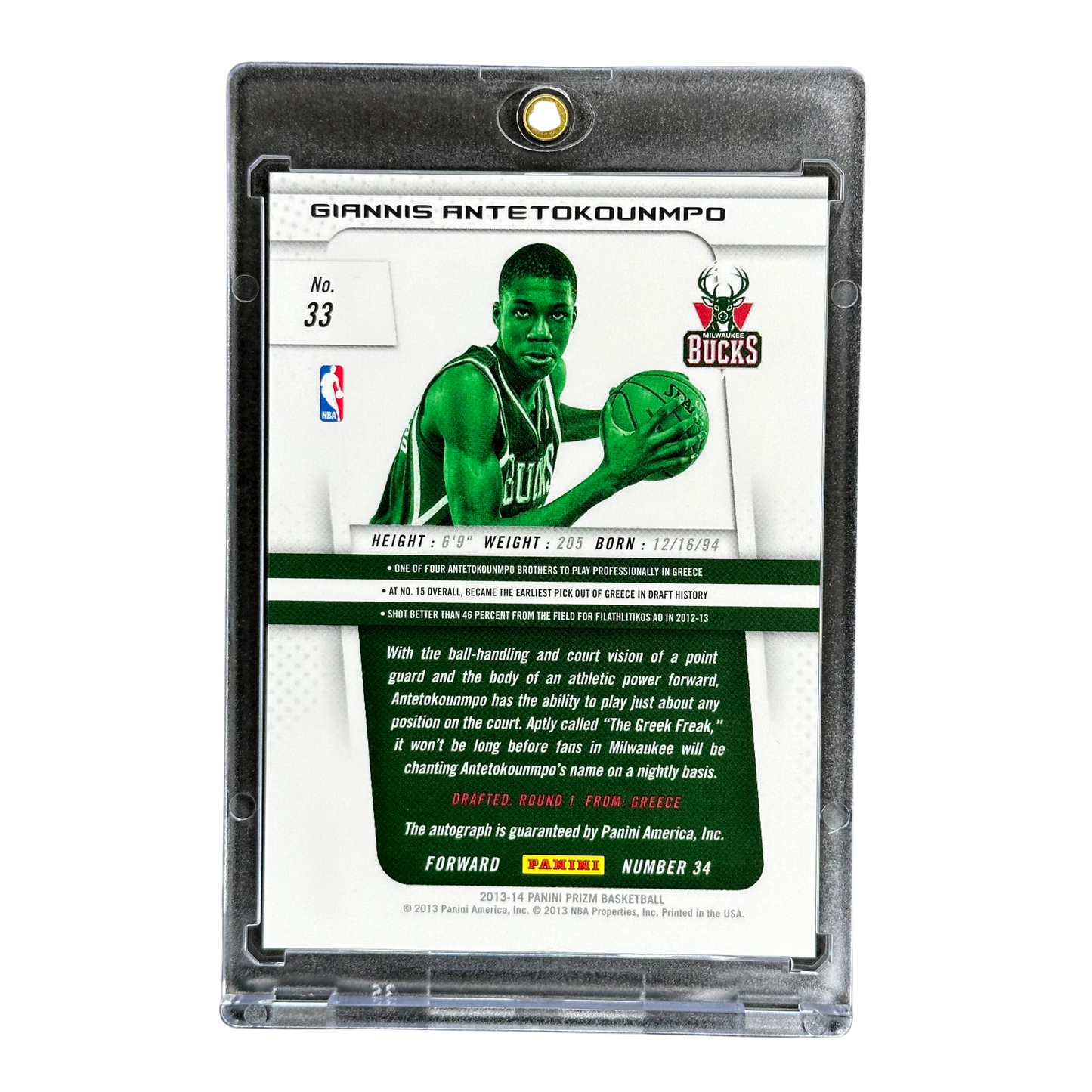 Giannis Antetokounmpo 2013 Prizm RC Rookie Card Auto #33