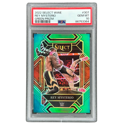 Rey Mysterio 2022 Select Green 3/5 PSA 10 #307