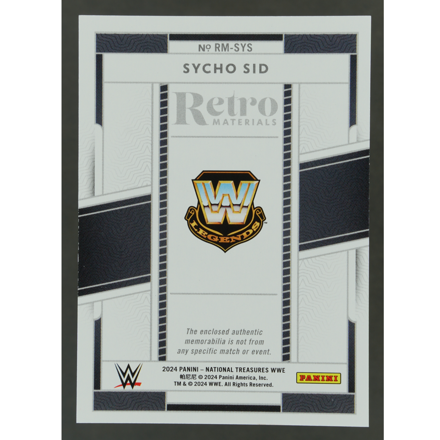 Sycho Sid 2024 National Treasures Retro Materials 30/99 #RM-SYS