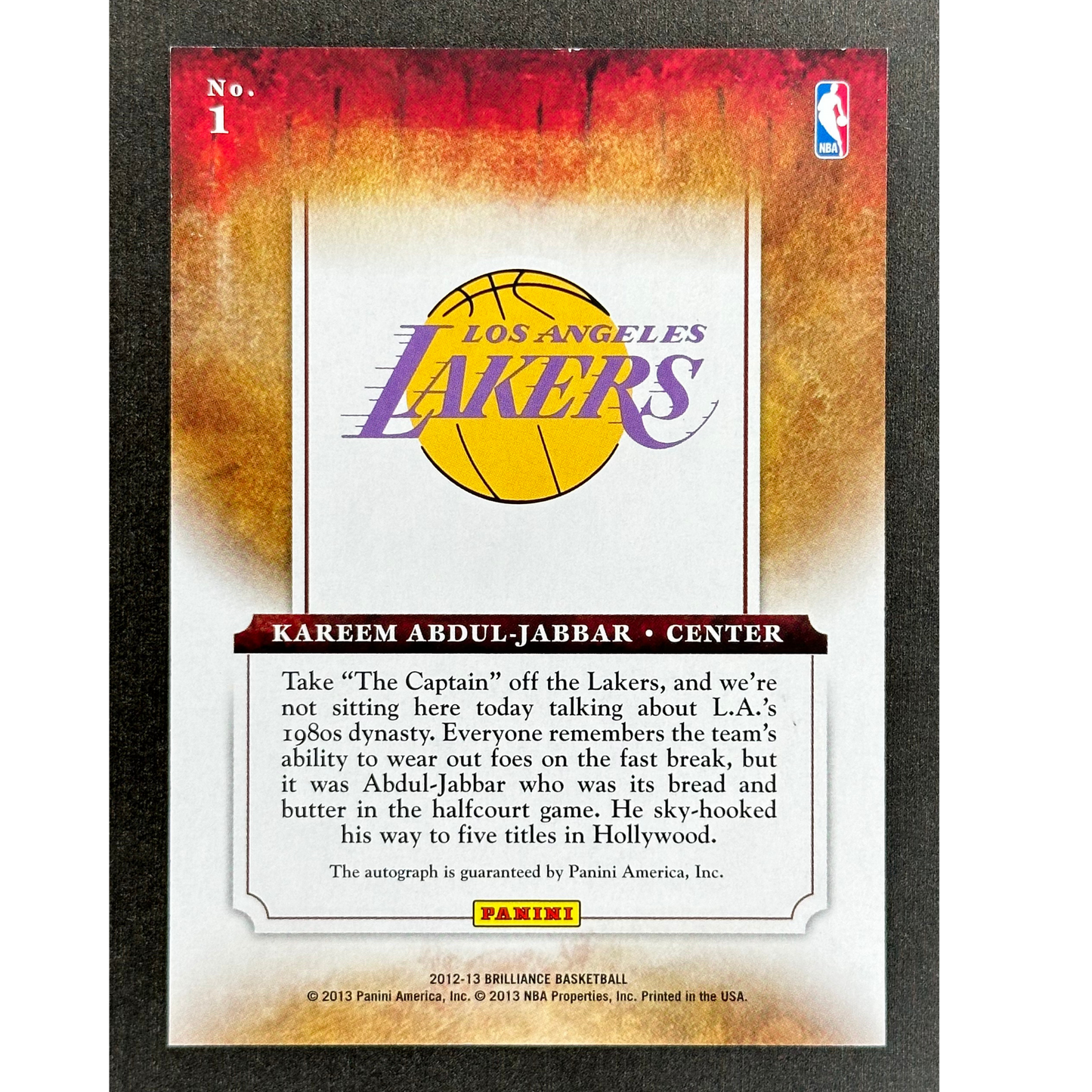 Kareem Abdul-Jabbar 2012 Brilliance Auto 60/199 #1