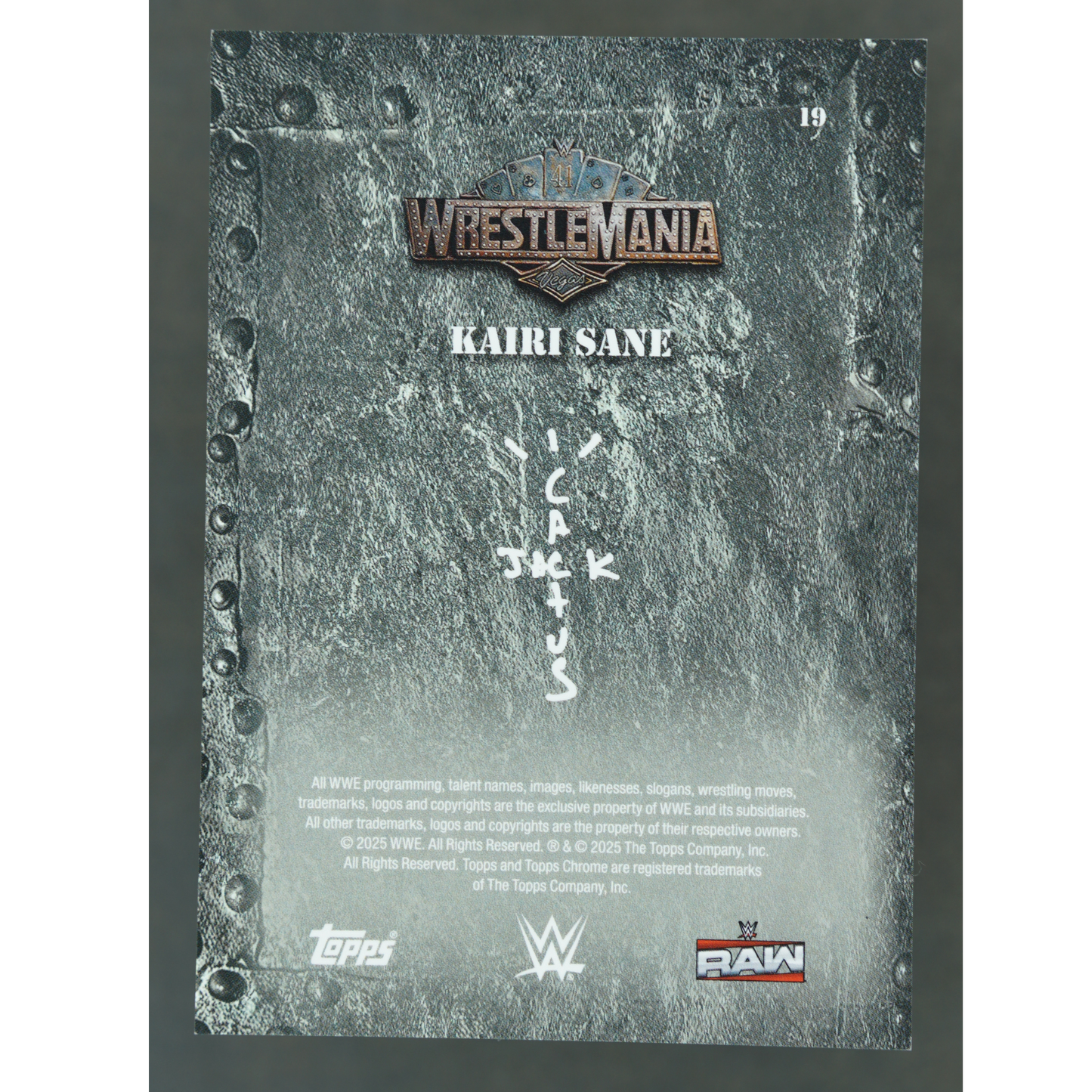 Kairi Sane 2025 Cactus Jack Wrestlemania Gold Raywave 13/50 #19