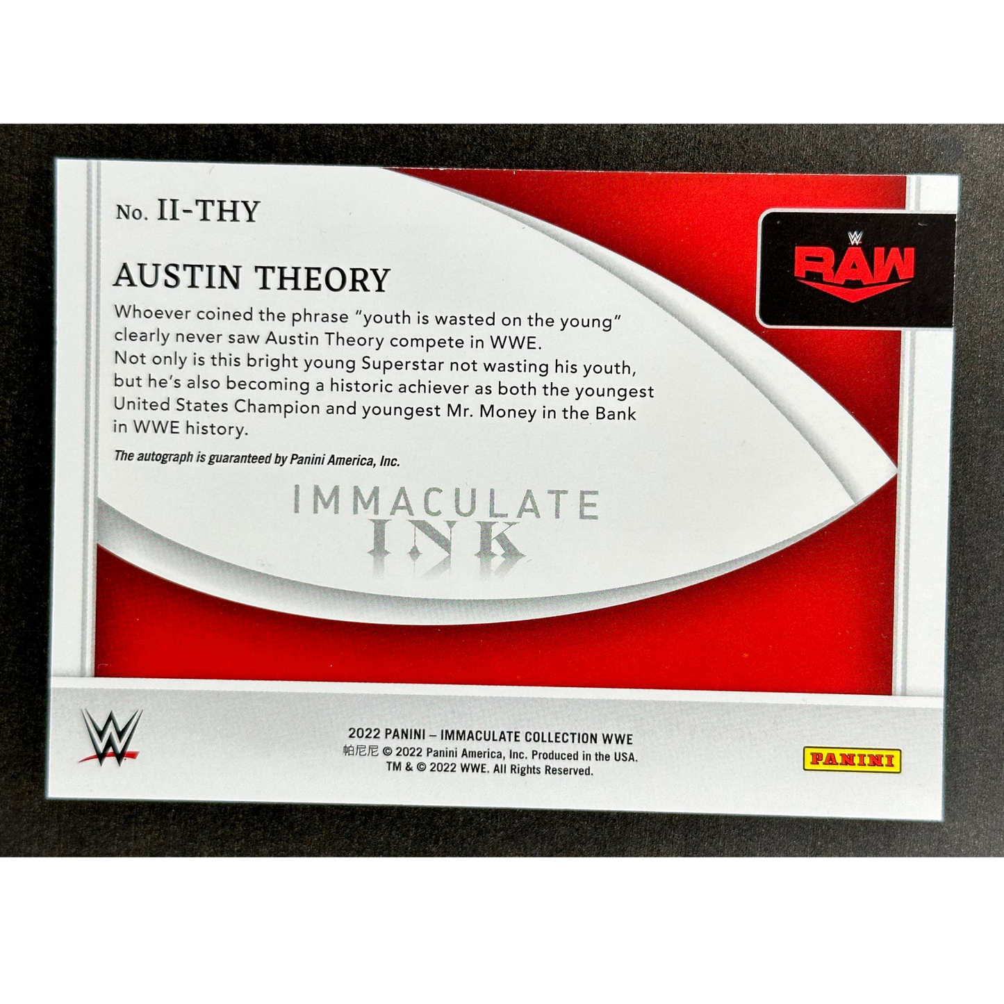 Austin Theory 2022 Immaculate Ink 31/99 #II-THY