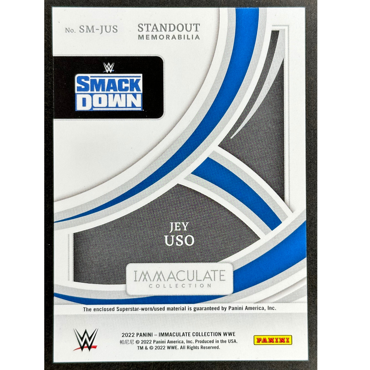 Jey Uso 2022 Immaculate Standout Memorabilia 22/25 SM-JUS