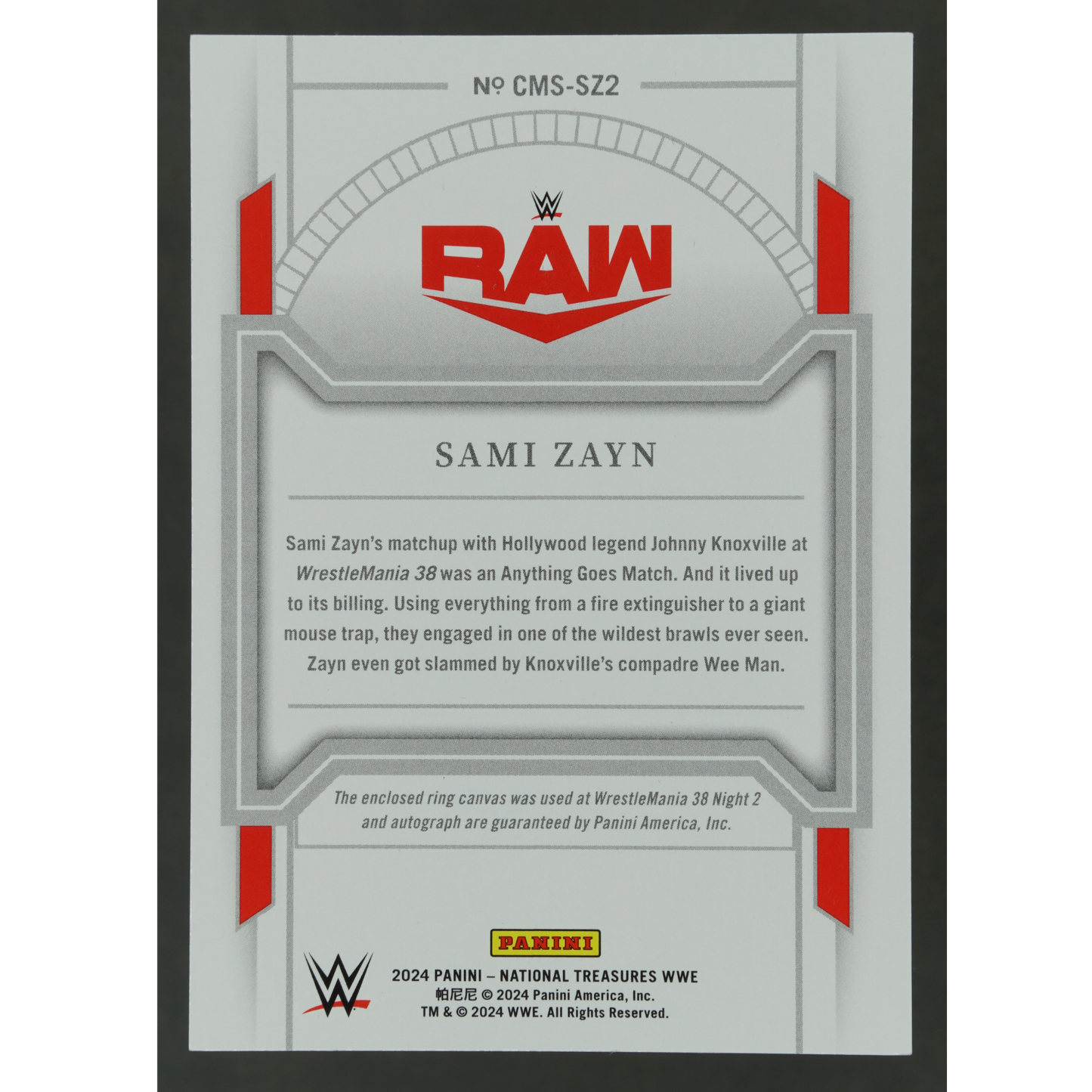 Sami Zayn 2024 National Treasures Colossal Memorabilia Auto 21/30 #CMS-SZ2