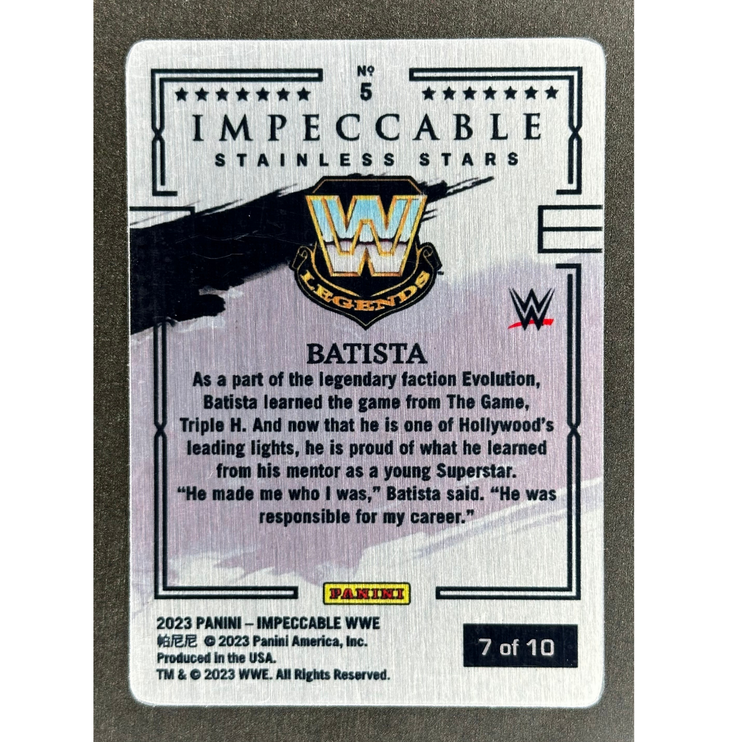 Batista 2023 Impeccable Stainless Stars Gold 7/10 #5