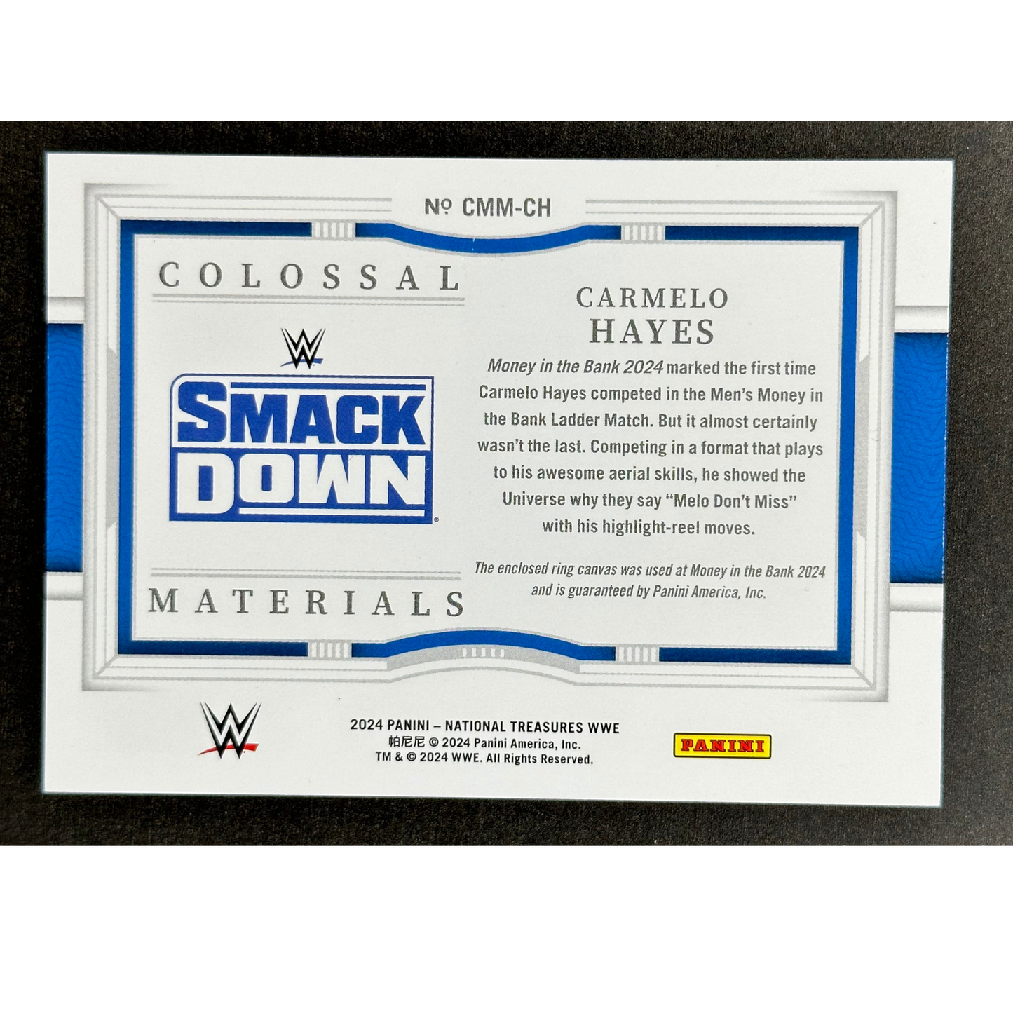 Carmelo Hayes 2024 National Treasures Colossal 21/25 #CMM-CH