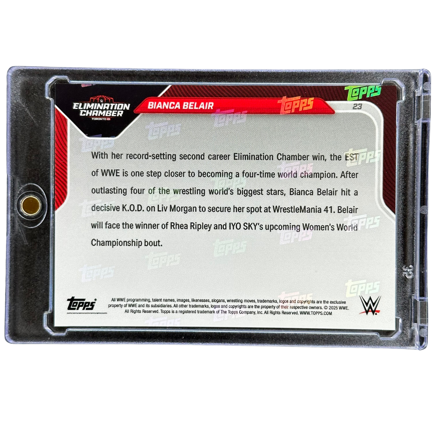 Bianca Belair 2025 Topps Now 1/25 Elimination Chamber #23