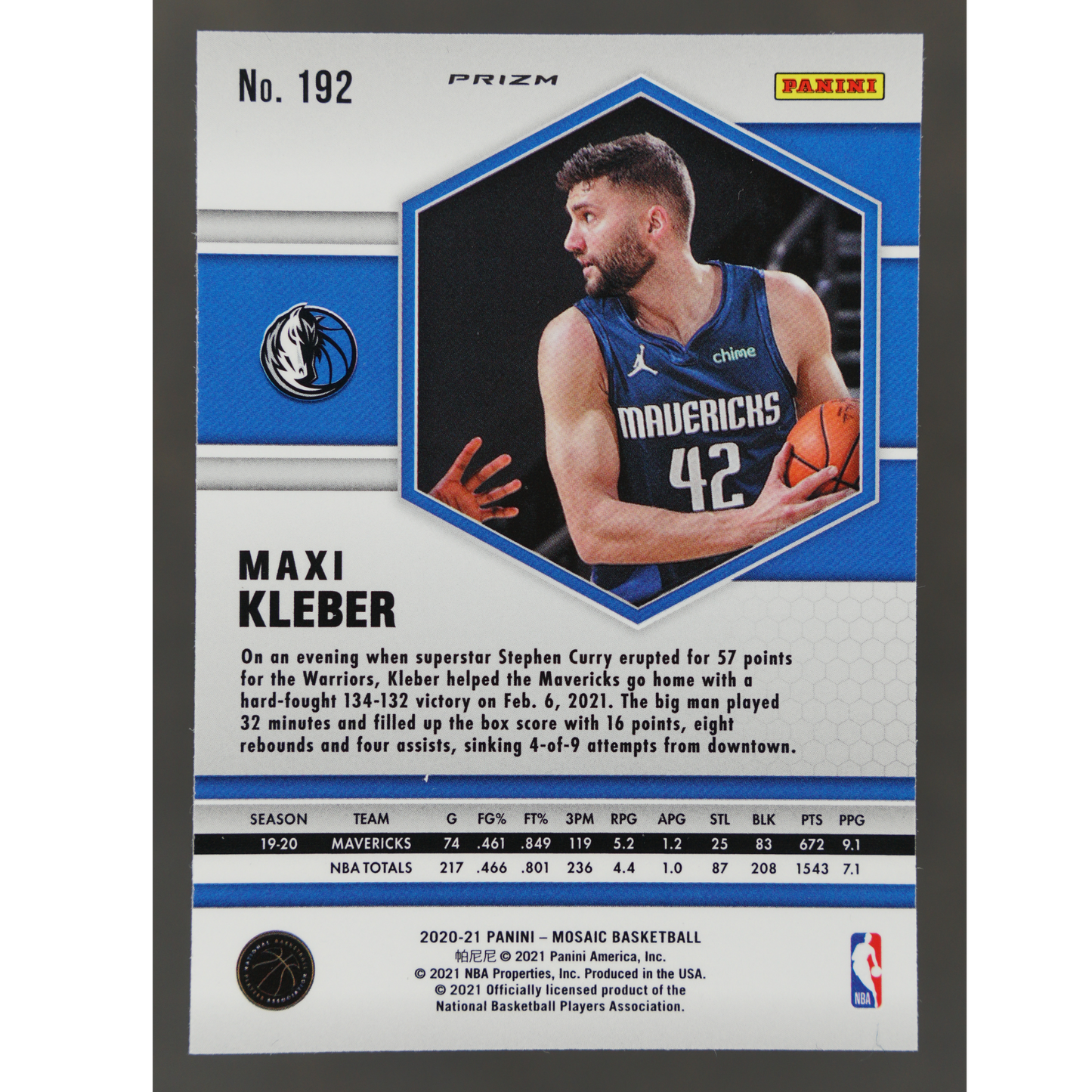 Maxi Kleber 2020 Mosaic Genesis #192