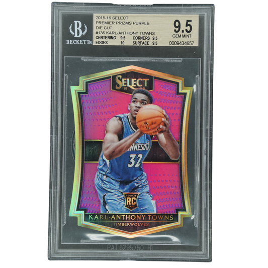 Karl-Anthony Towns 2015-16 Select RC Die-Cut BGS 9.5 #136