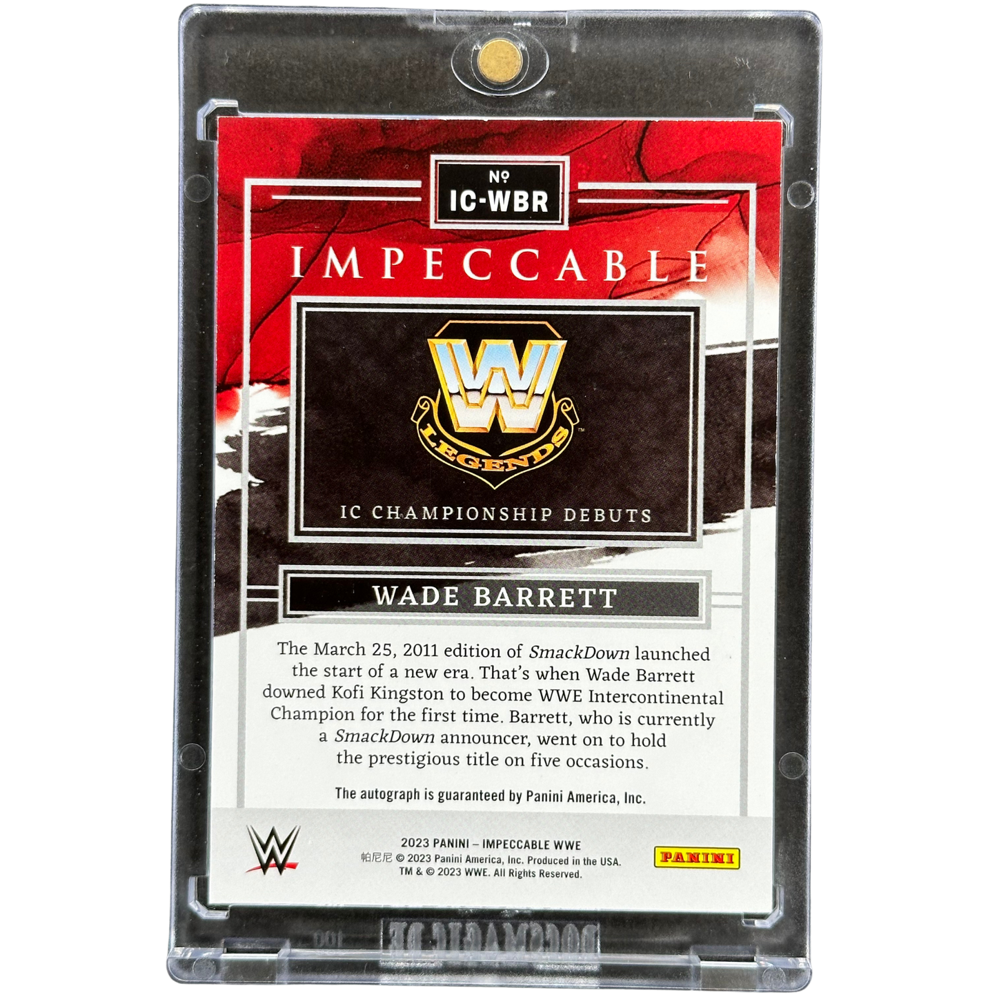 Wade Barrett 2023 Impeccable Intercontinental Championship Debuts Auto 4/11 #IC-WBR
