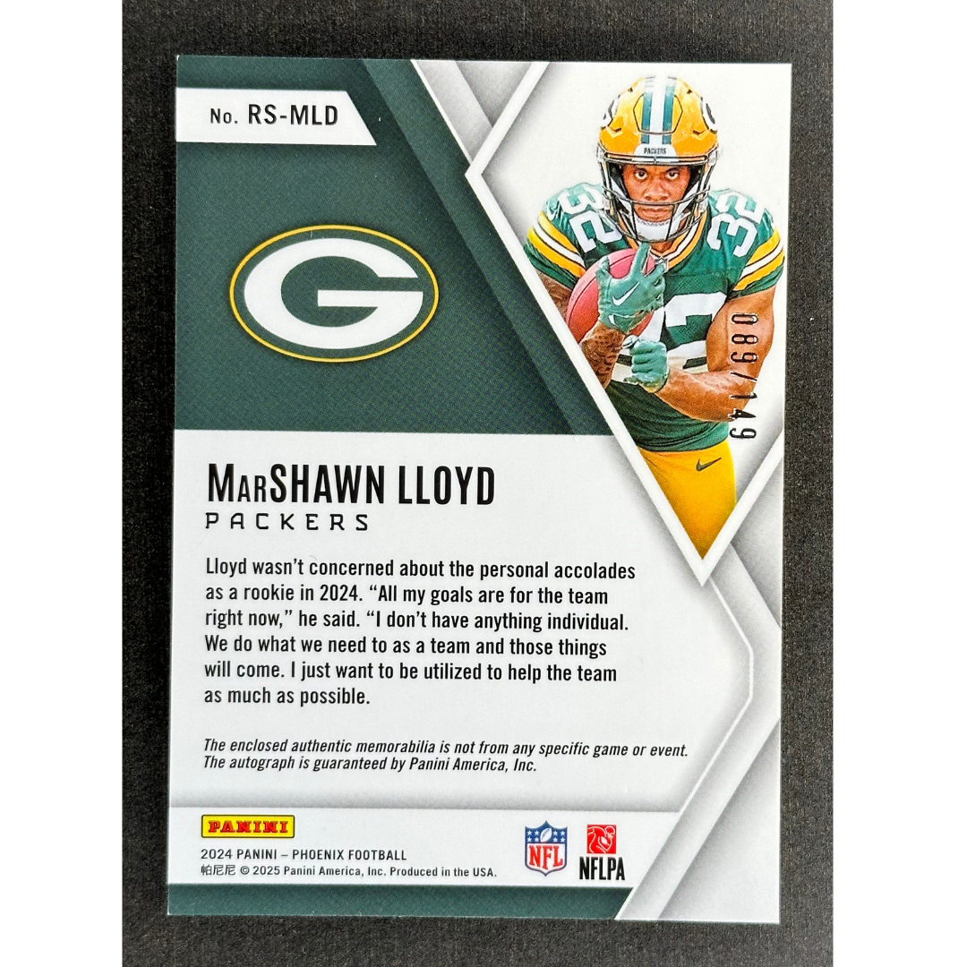 MarShawn Lloyd 2024 Phoenix Rookie Silhouette Memorabilia Auto 89/149 #RS-MLD