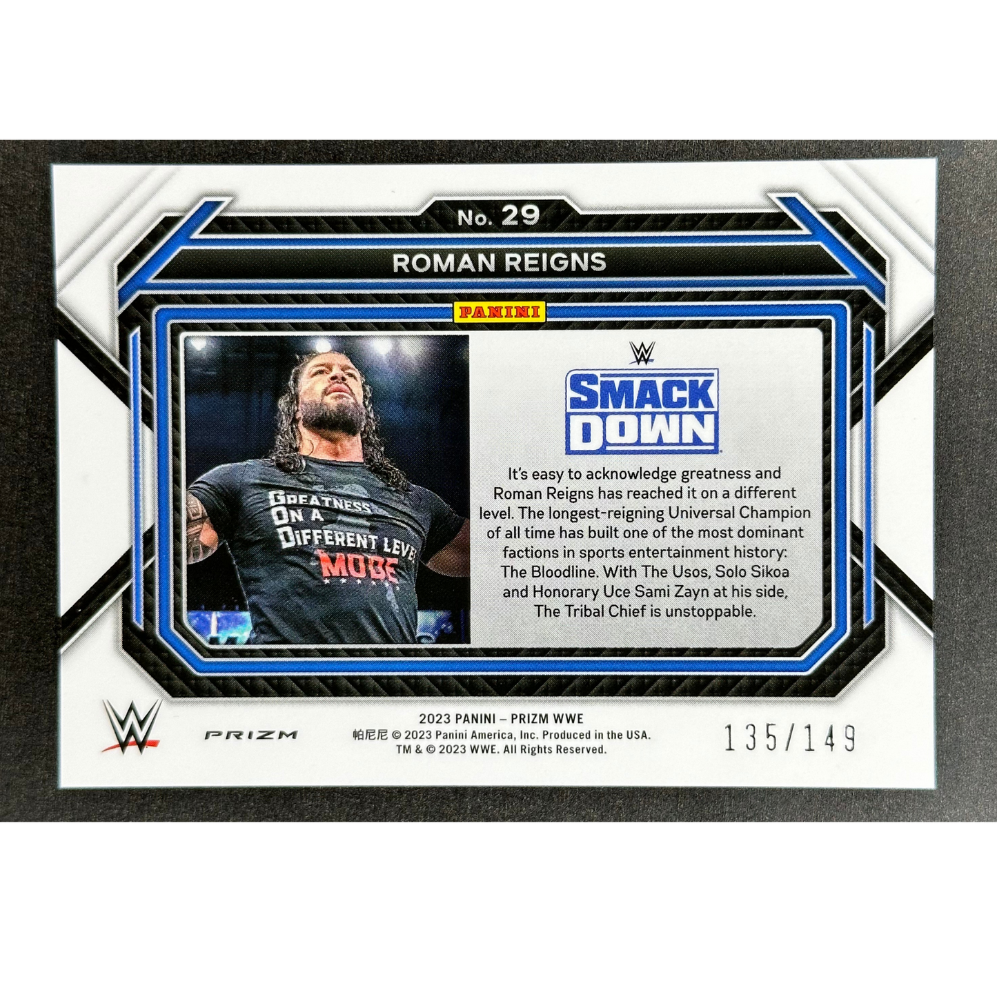 Roman Reigns 2023 Prizm Purple 135/149 #29
