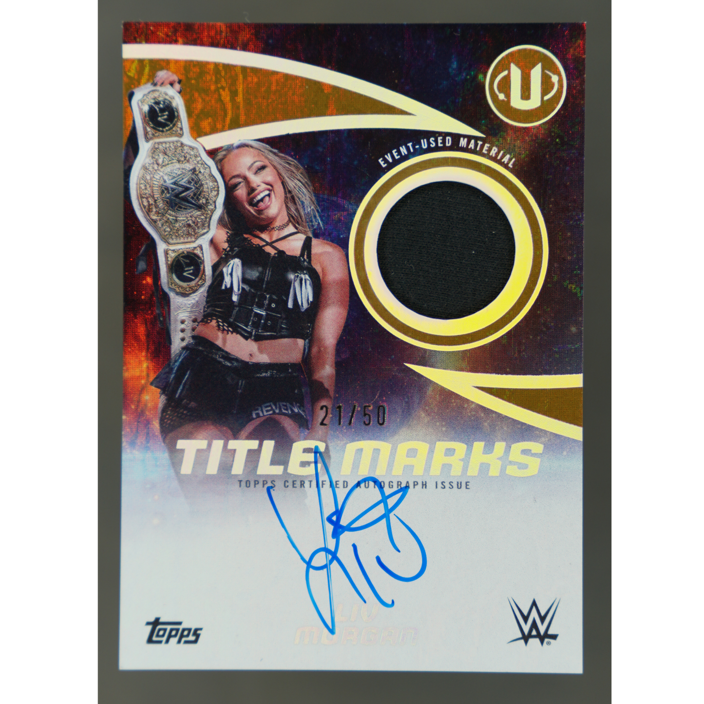 Liv Morgan 2025 Universe Relic Auto Title Marks 21/50 #TMA-LMO