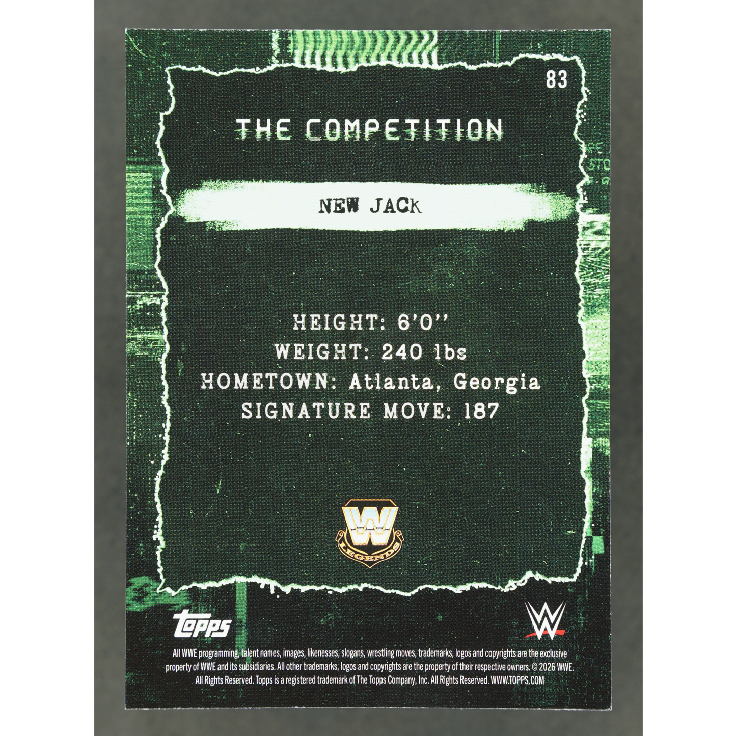 New Jack 2026 WWE Decades The Competition 26/99 #99